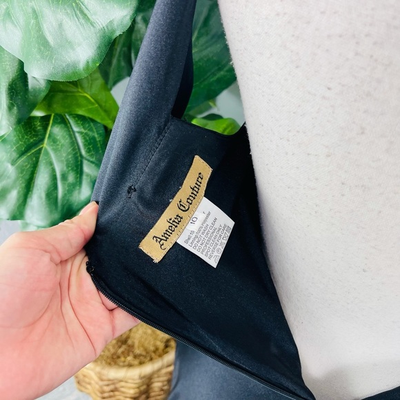 Amelia Couture Black Body Con Mermaid Off Shoulder Prom Event Elegant Slit Dress - Picture 6 of 8